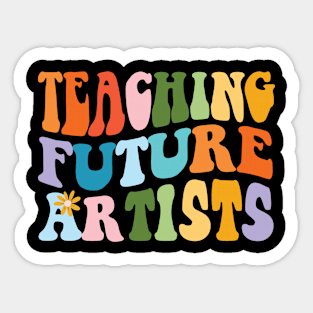 Teaching Future Artists, Funny Retro Teacher Gift Sticker